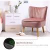 Giantex Velvet Accent Chair, Upholstered Modern Sofa Chair w/Wood Legs, Thickly Padded, Small Armless Wingback Club Chairs for Living Room Bedroom Furniture(Pink)