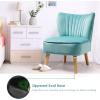 Giantex Velvet Accent Chair, Upholstered Modern Sofa Chair w/Wood Legs, Thickly Padded, Small Armless Wingback Club Chairs for Living Room Bedroom Furniture(Turquoise)