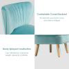 Giantex Velvet Accent Chair, Upholstered Modern Sofa Chair w/Wood Legs, Thickly Padded, Small Armless Wingback Club Chairs for Living Room Bedroom Furniture(Turquoise)