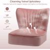 Giantex Velvet Accent Chair, Upholstered Modern Sofa Chair w/Wood Legs, Thickly Padded, Small Armless Wingback Club Chairs for Living Room Bedroom Furniture(Pink)