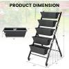 Giantex Vertical Raised Garden Bed, Elevated Planter Raised Beds with Water Drainage, Freestanding 5 Container Boxes for Vegetables and Flowers Growing, Outdoor Indoor Patio Balcony(Dark Gray- Wheels)