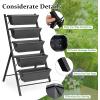 Giantex Vertical Raised Garden Bed, Elevated Planter Raised Beds with Water Drainage, Freestanding 5 Container Boxes for Vegetables and Flowers Growing, Outdoor Indoor Patio Balcony(Gray)