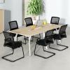 Giantex Waiting Room Chair Set of 2, Office Guest Chairs w/Ergonomic Mesh Backrest, Lumbar Support & Armrests, Mesh Chairs w/Metal Sled Base for Office, Conference Room, Reception, Black(6)