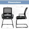 Giantex Waiting Room Chair Set of 2, Office Guest Chairs w/Ergonomic Mesh Backrest, Lumbar Support & Armrests, Mesh Chairs w/Metal Sled Base for Office, Conference Room, Reception, Black(2)