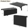 Giantex Wall Mounted Folding Table, 31.5″ x 23.5″ Wood Murphy Desk Drop-Leaf Table, Space Saving Foldable Floating Desk, Wall Desk Fold Down for Small Spaces, Study, Bedroom, Bathroom (Gray)(Black)
