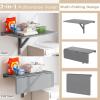 Giantex Wall Mounted Folding Table, 31.5″ x 23.5″ Wood Murphy Desk Drop-Leaf Table, Space Saving Foldable Floating Desk, Wall Desk Fold Down for Small Spaces, Study, Bedroom, Bathroom (Gray)(Grey)