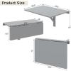 Giantex Wall Mounted Folding Table, 31.5″ x 23.5″ Wood Murphy Desk Drop-Leaf Table, Space Saving Foldable Floating Desk, Wall Desk Fold Down for Small Spaces, Study, Bedroom, Bathroom (Gray)(Grey)