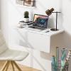 Giantex Wall Mounted Folding Table, 31.5″ x 23.5″ Wood Murphy Desk Drop-Leaf Table, Space Saving Foldable Floating Desk, Wall Desk Fold Down for Small Spaces, Study, Bedroom, Bathroom (Gray)(White)