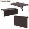 Giantex Wall Mounted Folding Table, 31.5″ x 23.5″ Wood Murphy Desk Drop-Leaf Table, Space Saving Foldable Floating Desk, Wall Desk Fold Down for Small Spaces, Study, Bedroom, Bathroom (Gray)(Brown)