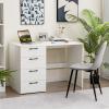 Giantex White Computer Desk with 4 Large Drawers, Home Office Laptop PC Desk, Writing Table, Modern Computer Workstation for Bedroom Study Room(White)