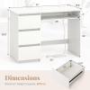 Giantex White Desk with Drawers, Modern Computer Desk with Charging Station & Keyboard Tray, Laptop PC Computer Workstation, Study Writing Desk for Bedroom(White)