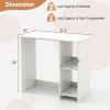 Giantex White Small Desk for Bedroom, 31.5 Inch Home Office Computer Desk with Shelves, Space Saving Study Writing Desk, Modern Simple Laptop Desk for Small Spaces, White(White)