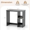 Giantex White Small Desk for Bedroom, 31.5 Inch Home Office Computer Desk with Shelves, Space Saving Study Writing Desk, Modern Simple Laptop Desk for Small Spaces, White(Black)