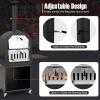 Giantex Wood Fired Pizza Oven with Pizza Stone, Peel, Waterproof Cover, Cooking Grids, Wheels for Outside Camping, Outdoor Backyard Party (64 Inch)(With Side Tables)