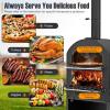 Giantex Wood Fired Pizza Oven with Pizza Stone, Peel, Waterproof Cover, Cooking Grids, Wheels for Outside Camping, Outdoor Backyard Party (64 Inch)(With Side Tables)