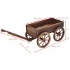 Giantex Wood Wagon Flower Planter Pot Stand W/Wheels Home Garden Outdoor Decor(Brown)