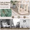 Giantex Wooden Cat Tree, 48 inches Cat Tower with Cattail Condo, Cat Bed, Hammock, Rotatable Jingling Balls, Natural Sisal Scratching Posts, Removable Cushion, Multi-Level Kitten Activity Center