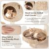 Giantex Wooden Cat Tree, 48 inches Cat Tower with Cattail Condo, Cat Bed, Hammock, Rotatable Jingling Balls, Natural Sisal Scratching Posts, Removable Cushion, Multi-Level Kitten Activity Center