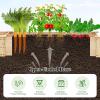 Giantex Wooden Raised Garden Bed with 2 Planter Boxes & Dividers, 90″x25″x10″ Raised Bed for Flowers Vegetables Fruits Herbs Gardening Planting, Outdoor Garden Box for Patio Backyard Lawn (1)(90″x25″x10″)
