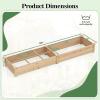 Giantex Wooden Raised Garden Bed with 2 Planter Boxes & Dividers, 90″x25″x10″ Raised Bed for Flowers Vegetables Fruits Herbs Gardening Planting, Outdoor Garden Box for Patio Backyard Lawn (1)(90″x25″x10″)