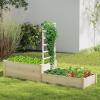 Giantex Wooden Raised Garden Bed with 2 Planter Boxes & Dividers, 90″x25″x10″ Raised Bed for Flowers Vegetables Fruits Herbs Gardening Planting, Outdoor Garden Box for Patio Backyard Lawn (1)(87″x25″x52″)