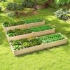 Giantex Wooden Raised Garden Bed with 2 Planter Boxes & Dividers, 90″x25″x10″ Raised Bed for Flowers Vegetables Fruits Herbs Gardening Planting, Outdoor Garden Box for Patio Backyard Lawn (1)(90″x25″x10″)