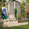 Giantex Wooden Raised Garden Bed with 2 Planter Boxes & Dividers, 90″x25″x10″ Raised Bed for Flowers Vegetables Fruits Herbs Gardening Planting, Outdoor Garden Box for Patio Backyard Lawn (1)(87″x25″x52″)