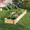 Giantex Wooden Raised Garden Bed with 2 Planter Boxes & Dividers, 90″x25″x10″ Raised Bed for Flowers Vegetables Fruits Herbs Gardening Planting, Outdoor Garden Box for Patio Backyard Lawn (1)(90″x25″x10″)