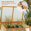 Ginatex Wood Cold Frame Greenhouse, Portable Raised Flower Planter Protection with Transparent Openable Roof, Small Indoor Outdoor Hot House for Garden Sunroom Balcony, 36”x33”x23”(37”x25”x16”)