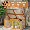 Ginatex Wood Cold Frame Greenhouse, Portable Raised Flower Planter Protection with Transparent Openable Roof, Small Indoor Outdoor Hot House for Garden Sunroom Balcony, 36”x33”x23”(40”x21”x28”)
