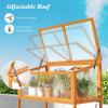Ginatex Wood Cold Frame Greenhouse, Portable Raised Flower Planter Protection with Transparent Openable Roof, Small Indoor Outdoor Hot House for Garden Sunroom Balcony, 36”x33”x23”(36”x20”x42”)