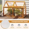 Ginatex Wood Cold Frame Greenhouse, Portable Raised Flower Planter Protection with Transparent Openable Roof, Small Indoor Outdoor Hot House for Garden Sunroom Balcony, 36”x33”x23”(40”x21”x28”)