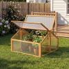 Ginatex Wood Cold Frame Greenhouse, Portable Raised Flower Planter Protection with Transparent Openable Roof, Small Indoor Outdoor Hot House for Garden Sunroom Balcony, 36”x33”x23”(36”x33”x23”)