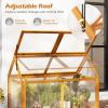 Ginatex Wood Cold Frame Greenhouse, Portable Raised Flower Planter Protection with Transparent Openable Roof, Small Indoor Outdoor Hot House for Garden Sunroom Balcony, 36”x33”x23”(40”x21”x28”)