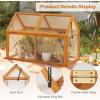 Ginatex Wood Cold Frame Greenhouse, Portable Raised Flower Planter Protection with Transparent Openable Roof, Small Indoor Outdoor Hot House for Garden Sunroom Balcony, 36”x33”x23”(40”x21”x28”)