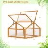 Ginatex Wood Cold Frame Greenhouse, Portable Raised Flower Planter Protection with Transparent Openable Roof, Small Indoor Outdoor Hot House for Garden Sunroom Balcony, 36”x33”x23”(36”x33”x23”)