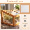 Ginatex Wood Cold Frame Greenhouse, Portable Raised Flower Planter Protection with Transparent Openable Roof, Small Indoor Outdoor Hot House for Garden Sunroom Balcony, 36”x33”x23”(37”x25”x16”)