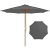 Giantex 10FT Patio Umbrella, Outdoor Table Market Umbrella with 8 Bamboo Ribs, Pulley Lift and Ventilation Hole, Outdoor Sunshade Umbrella for Poolside Backyard Beach(Gray)