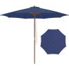 Giantex 10FT Patio Umbrella, Outdoor Table Market Umbrella with 8 Bamboo Ribs, Pulley Lift and Ventilation Hole, Outdoor Sunshade Umbrella for Poolside Backyard Beach(Navy)