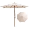 Giantex 10FT Patio Umbrella, Outdoor Table Market Umbrella with 8 Bamboo Ribs, Pulley Lift and Ventilation Hole, Outdoor Sunshade Umbrella for Poolside Backyard Beach(Beige)
