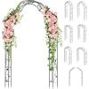 Giantex 2 Half Garden Arch Trellis, 8.2 FT Metal Garden Arbor, 6 Sizes, Easy Assembly, Archway for Climbing Plants Roses Vines, Outdoor Trellis Pergola for Wedding Bridal Party Ceremony Lawn Decor