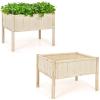 Giantex 2 Pcs Raised Garden Bed, Elevated Wood Planter Box, Planter Raised Beds, with Legs & Black Liner, Planting Raised Beds, Herb Vegetable Flowers Growing Container, Easy Assembly