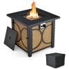 Giantex 25-Inch Propane Fire Pit Table, 40000 BTU Square Gas Firepit Table with Lid, Fire Glass and Adjustable Flame, CSA Approved, 2-in-1 Outdoor Fire Table for Patio and Garden(Modern)