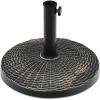 Giantex 27lbs Patio Umbrella Base, 18 Inch Round Outdoor Umbrella Stand for 1.5” or 1.9” Diameter Pole, Heavy Duty Market Umbrella Holder for Garden Beach Yard Poolside, Bronze