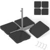 Giantex 284 lbs Fillable Offset Patio Umbrella Base, 4PCS Umbrella Stand Water Sand Weight for Cantilever Umbrella, 4 Connecting Pins, Easy-Filling Spouts, Outdoor Market Umbrella Holder for Garden(225.0 Pounds)