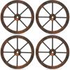 Giantex 30-Inch Wagon Wheels 2 Pieces, Carbonized Solid Fir Wood, Old Western Style Wall Art Garden Decor, Decorative Rustic Hanging Wood Wheels for Yard Garage Bar Farmhouse Outdoor(24″ – 4 Pieces)