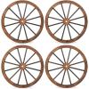 Giantex 30-Inch Wagon Wheels 2 Pieces, Carbonized Solid Fir Wood, Old Western Style Wall Art Garden Decor, Decorative Rustic Hanging Wood Wheels for Yard Garage Bar Farmhouse Outdoor(30″ – 4 Pieces)