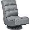 Giantex 360 Degree Swivel Floor Chair, Folding Floor Gaming Chair with 6 Positions Adjustable, Lazy Sofa Lounge Chair w/Tufted Back Support, Video Gaming Chair for Reading TV Watching (Black)(Grey)