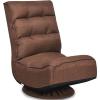 Giantex 360 Degree Swivel Floor Chair, Folding Floor Gaming Chair with 6 Positions Adjustable, Lazy Sofa Lounge Chair w/Tufted Back Support, Video Gaming Chair for Reading TV Watching (Black)(Brown)