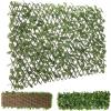 Giantex 3PCS Expandable Artificial Hedges Faux Ivy Leaves Fence, Stretchable Artificial Ivy Privacy Fence Screen Decorative Trellis for Backdrop Outdoor Garden Porch Patio Home Decorations